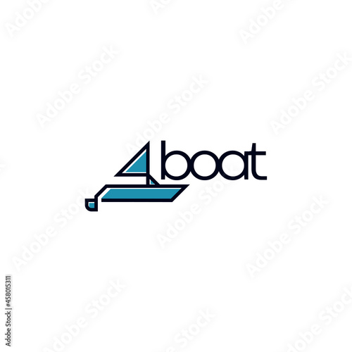 Abstract boat logo design vector