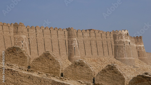 Landscape view of Kot Diji ancient fort ramparts and bastions, Khairpur, Sindh, Pakistan photo