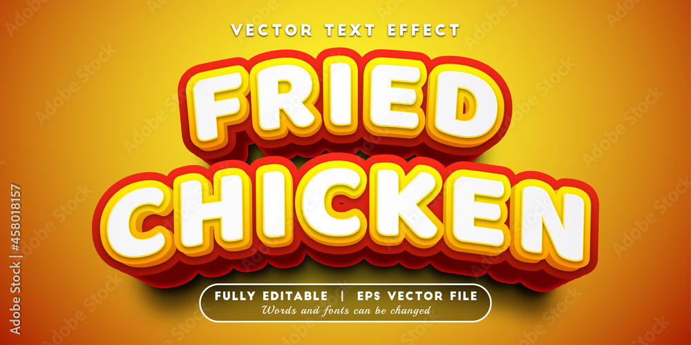 Text effects 3d fried chicken, editable text style