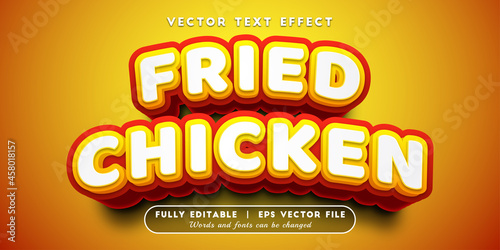 Text effects 3d fried chicken, editable text style