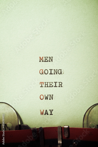 Men going their own way photo