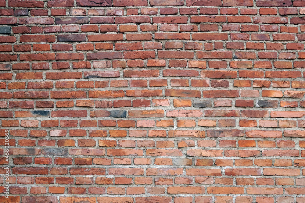 Fototapeta premium Old red brick wall - horizontal photograph
