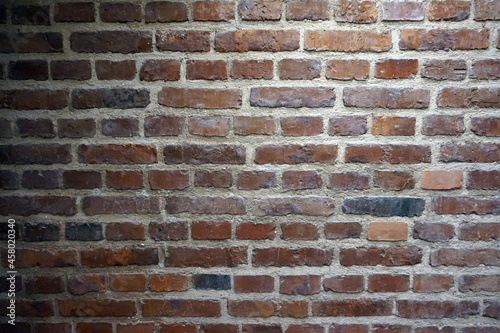 Old red brick wall - horizontal photograph