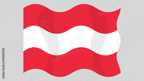 Detailed flat vector illustration of a flying flag of Austria on a light background. Correct aspect ratio. Free Download Detailed flat vector illustration of a flying flag of Austria on a light background. Correct aspect ratio. - GFXLoad
