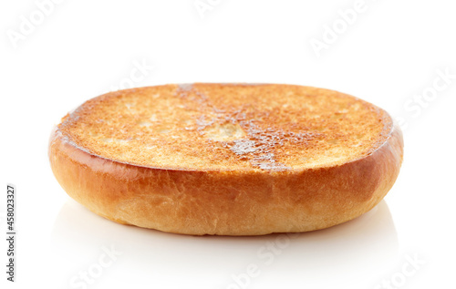 Burger bun bottom on white background