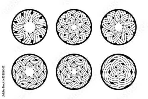 Konstfotografi Abstract circle patterns set. Round design elements.