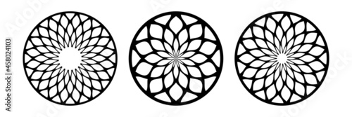 Abstract circle patterns set. Round design elements.