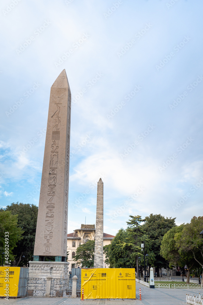 Obelisk of Theodosius taken in the old town Sultanahmet area in Istanbul, Turkey