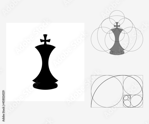 Vector chess in golden ratio style. Editable illustration