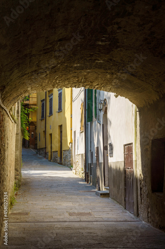 Street of Garbagna, historic city in Alessandria province, Italy photo