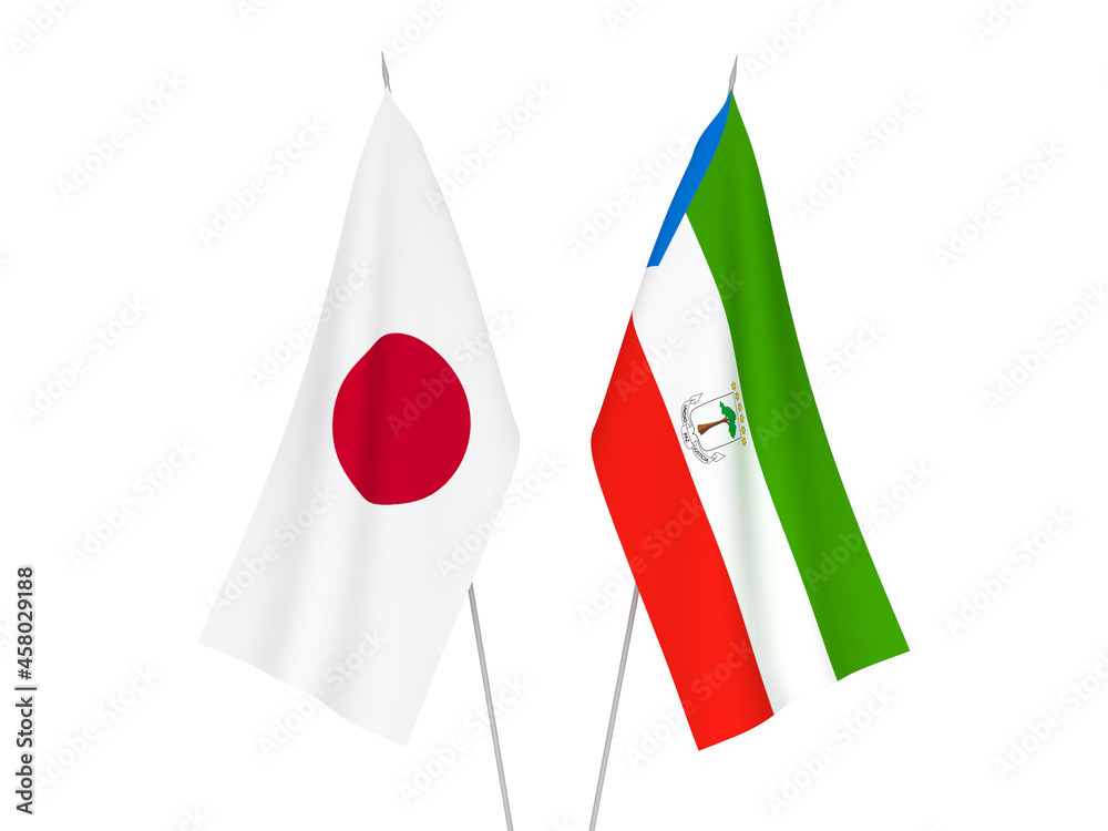 Japan and Republic of Equatorial Guinea flags Japan and Republic of Equatorial Guinea flags