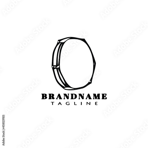 African music instrument tambourine cartoon logo icon cute template vector