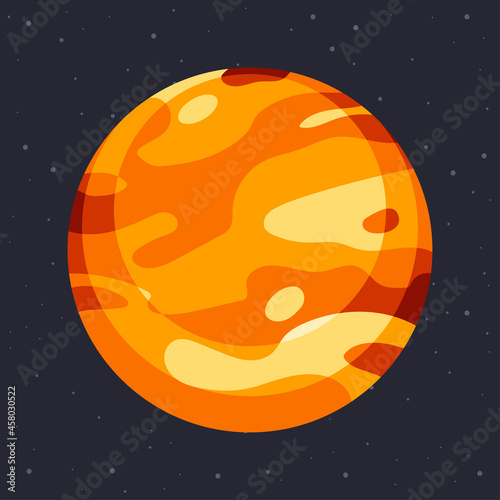Venus planet vector cartoon illustration isolated on background.