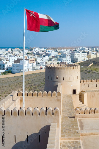 Historic fortification, Sunaysilah Castle or Fort in Sur, Sultanate of Oman, Middle East photo