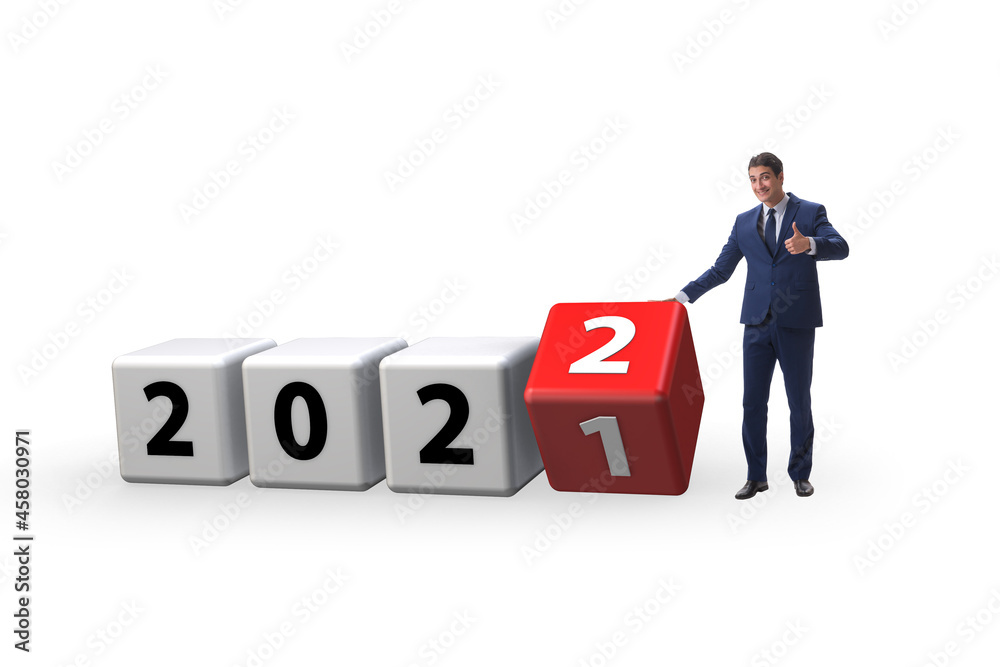Concept of year 2021 turning to 2022 Concept of year 2021 turning to 2022