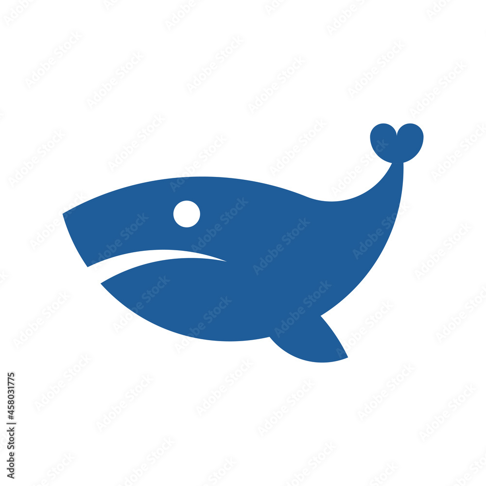 Obraz premium Vector whale in golden ratio style. Editable illustration