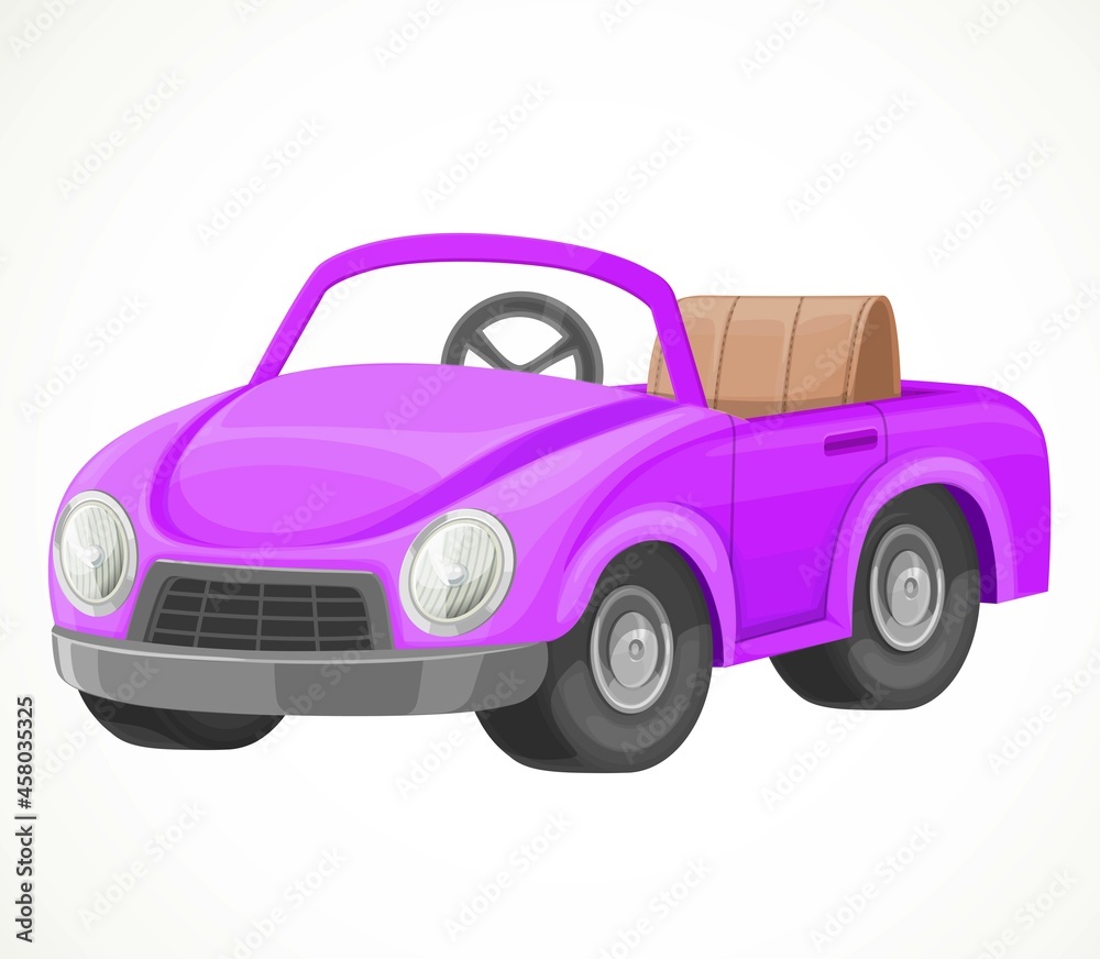 Purple toy pedal or electrical machine for toddlers object isolated on white background Purple toy pedal or electrical machine for toddlers object isolated on white background
