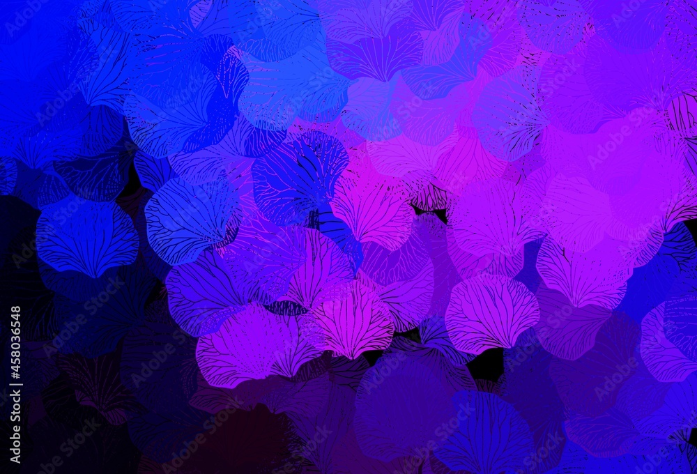 Fototapeta premium Dark Pink, Blue vector abstract pattern with leaves.