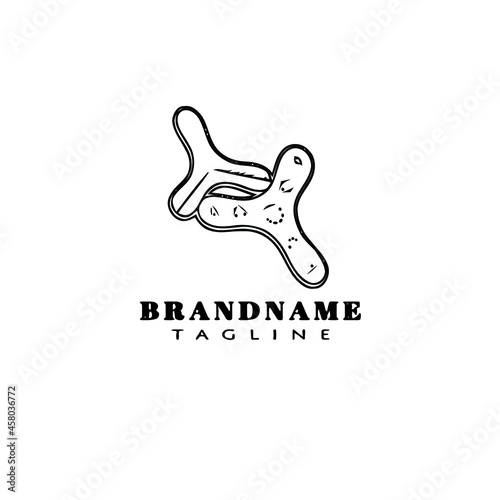 flat native boomerangs logo cartoon icon design template black isolated vector illustration