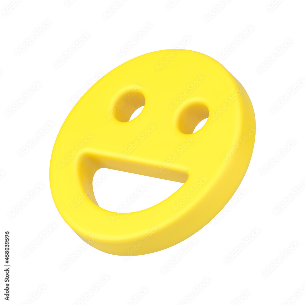 Fototapeta premium Falling funny smiley 3d icon. Symbol for chatting and expressing joy happiness