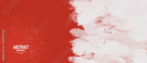 Red and white abstract background with grunge texture. Vector illustration.