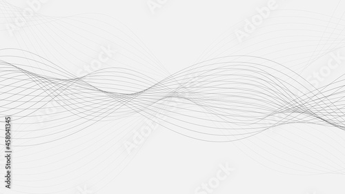 Abstract wavy stripes. Linear art. Wave with shadow. Optical art abstract wave background. Vector dynamic illustration