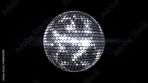 Mirror Ball Disco Lights Club Dance Party Glitter 3D illustration.