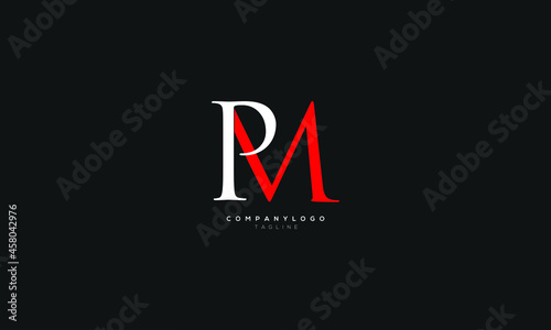 PM, MP, Abstract initial monogram letter alphabet logo design