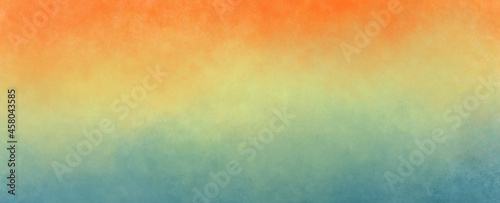 gradient art abstract mixed stylish empty grainy background of orange, blue and yellow