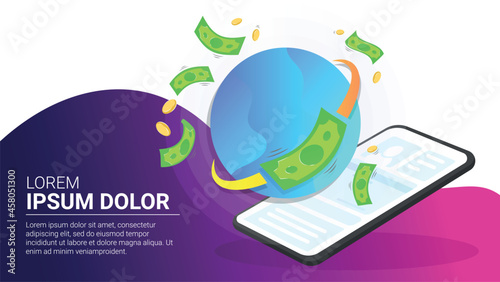 web banner template business finance money transfer savings world
