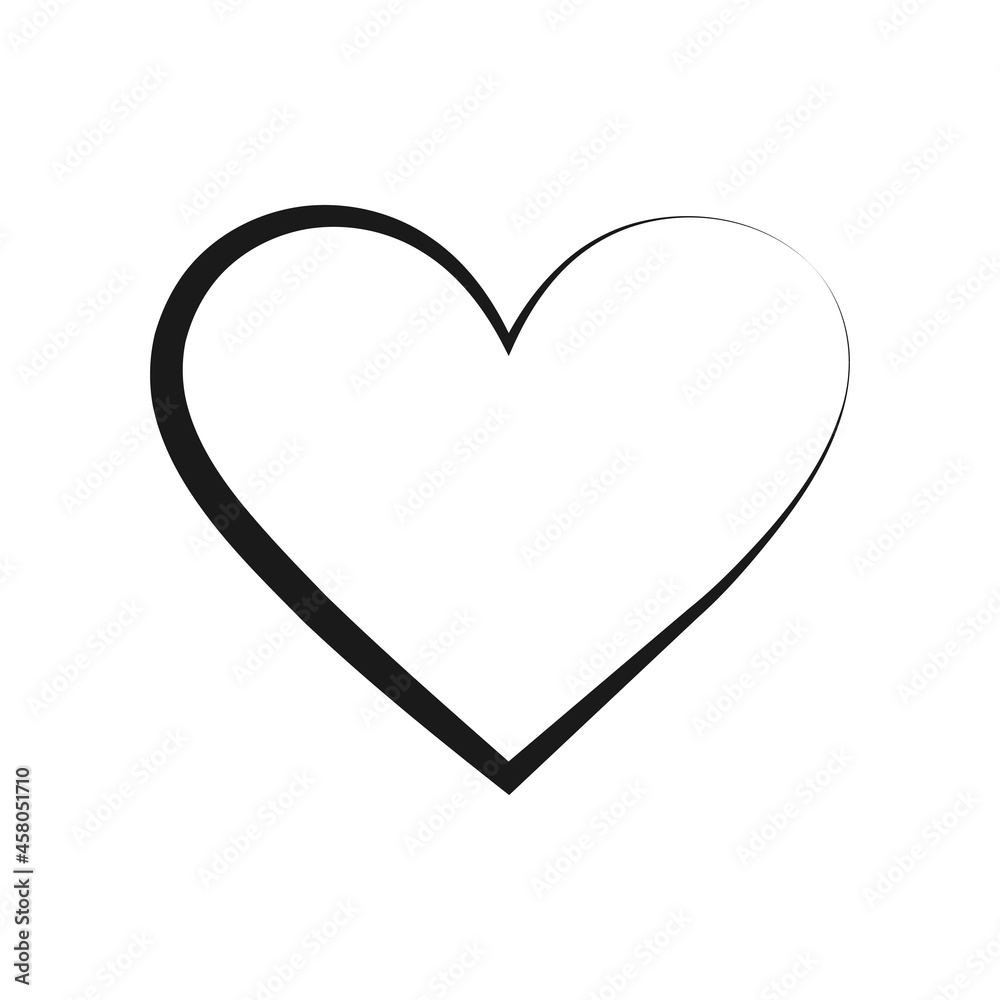heart like black and white line icon elegant heart like black and white line icon elegant