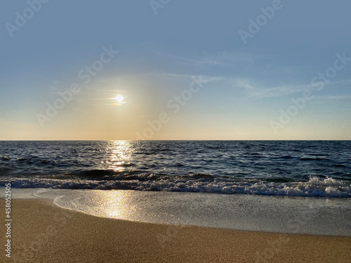 Sunset on the sea beach picture 