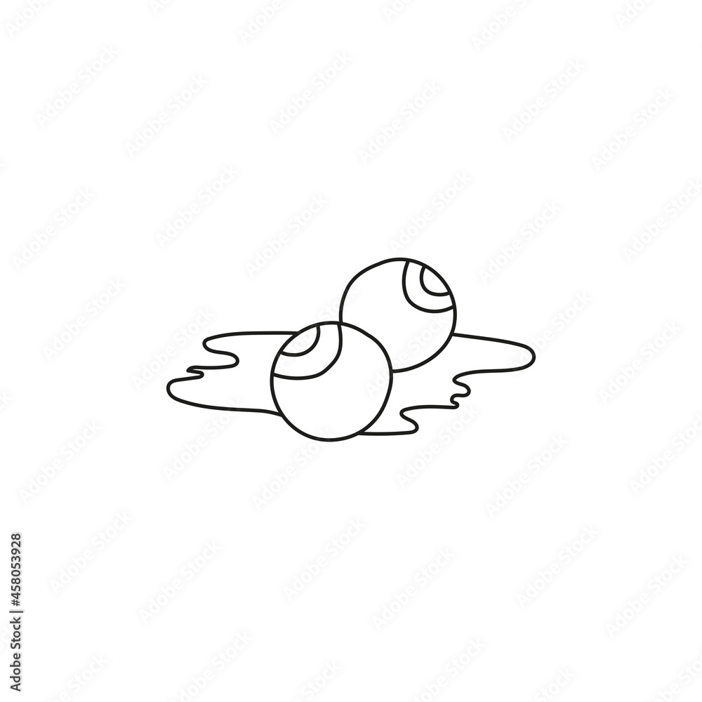 doodle outline element for Halloween. eyes in slime. isolated vector illustration on white background doodle outline element for Halloween. eyes in slime. isolated vector illustration on white background