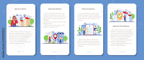 Real estate agent concept set. Qualified realtor searching for the best