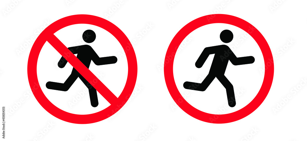 Stop do not run, jump zone pictogram. Forbidden running or jumping icon.
Forbid fast walking area. Stop halt allowed, no ban signboard. Flat vector hurry symbol. Walk slowly. no entrance sign. Stop do not run, jump zone pictogram. Forbidden running or jumping icon.
Forbid fast walking area. Stop halt allowed, no ban signboard. Flat vector hurry symbol. Walk slowly. no entrance sign.