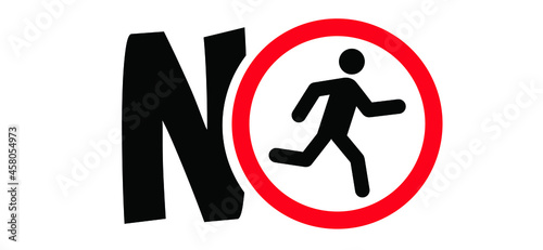 Stop do not run, jump zone pictogram. Forbidden running or jumping icon.
Forbid fast walking area. Stop halt allowed, no ban signboard. Flat vector hurry symbol. Walk slowly. no entrance sign
