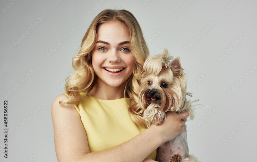 pretty woman fashionable purebred dog cropped view fashion pretty woman fashionable purebred dog cropped view fashion