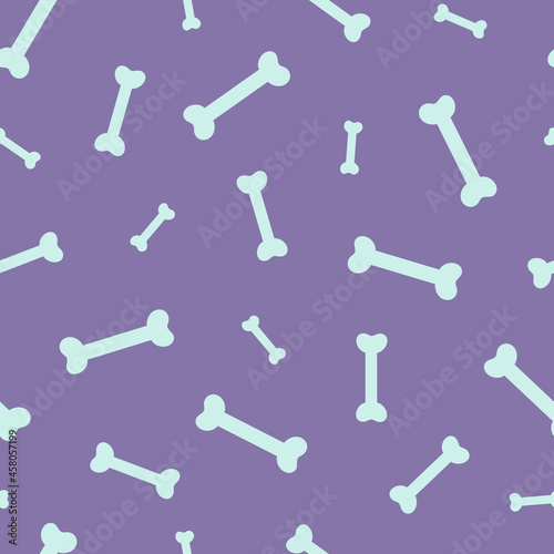 Seamless pattern with cute hand draw bones. Flat vector illustration. Fun Halloween theme background for wrapping paper, print, card, gift, fabric, textile, wallpaper, packaging.