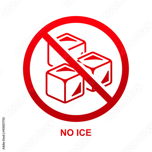 No ice sign isolated on white background vector illustration.