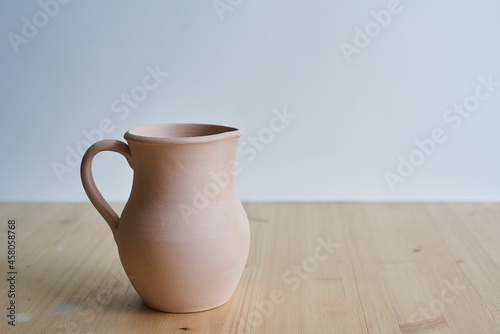 handmade ceramic jug made of clay