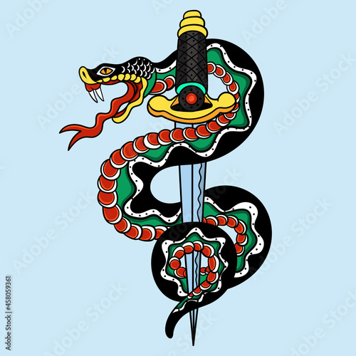 SNAKE AND SWORD ILLUSTRATION