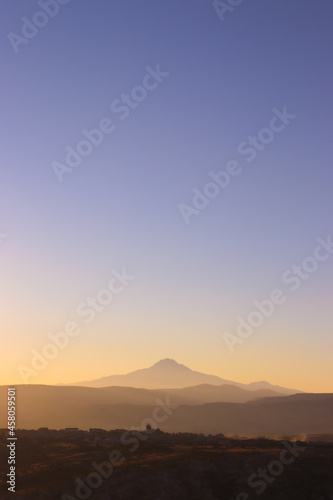 Sunset in the mountains. Cappadocia  Turkey. September 2021