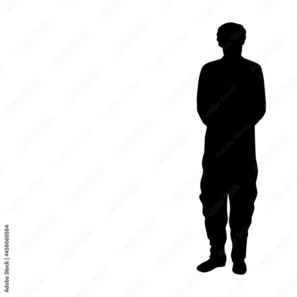 Silhouette Indian man. Indian culture and tradition