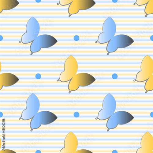 butterflies polka dots stripes kids print bedding vector illustration