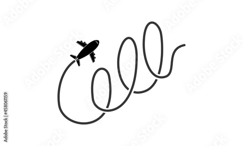 Plane flying route vector design