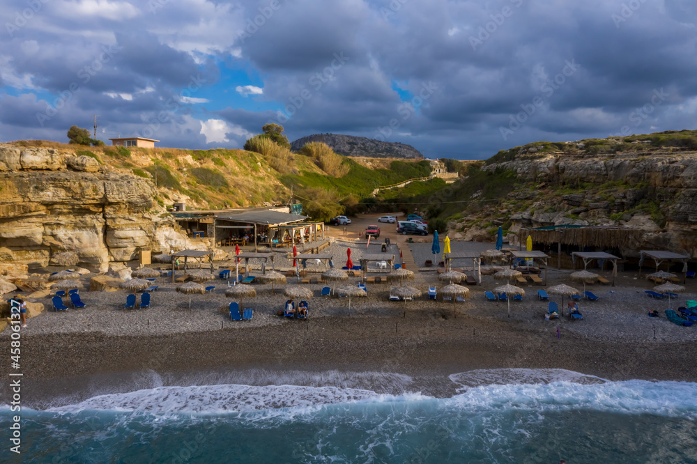 Fototapeta premium Azure water view with cliffs, Crete, Greece