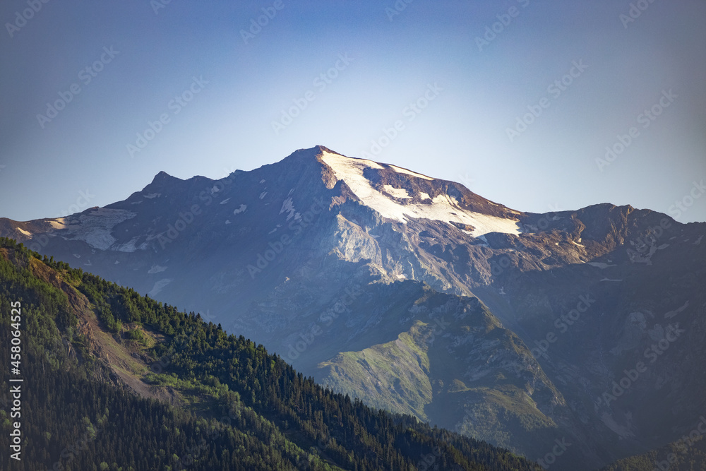 Mountain, alps, view, snow