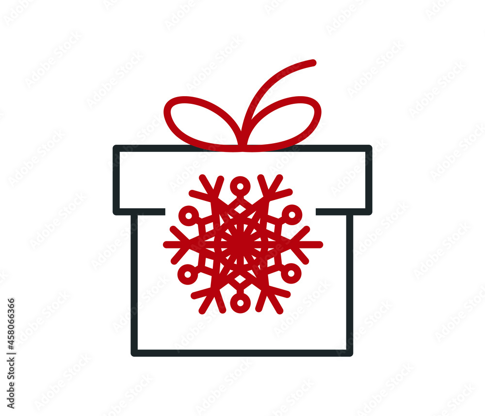 
creative gift box design. snowflake and gift box.