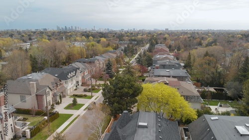 Photography An aerial view of a residential neighborhood in the York Mills area of Toronto