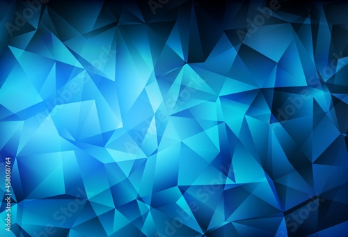 Dark BLUE vector polygon abstract layout. © smaria2015